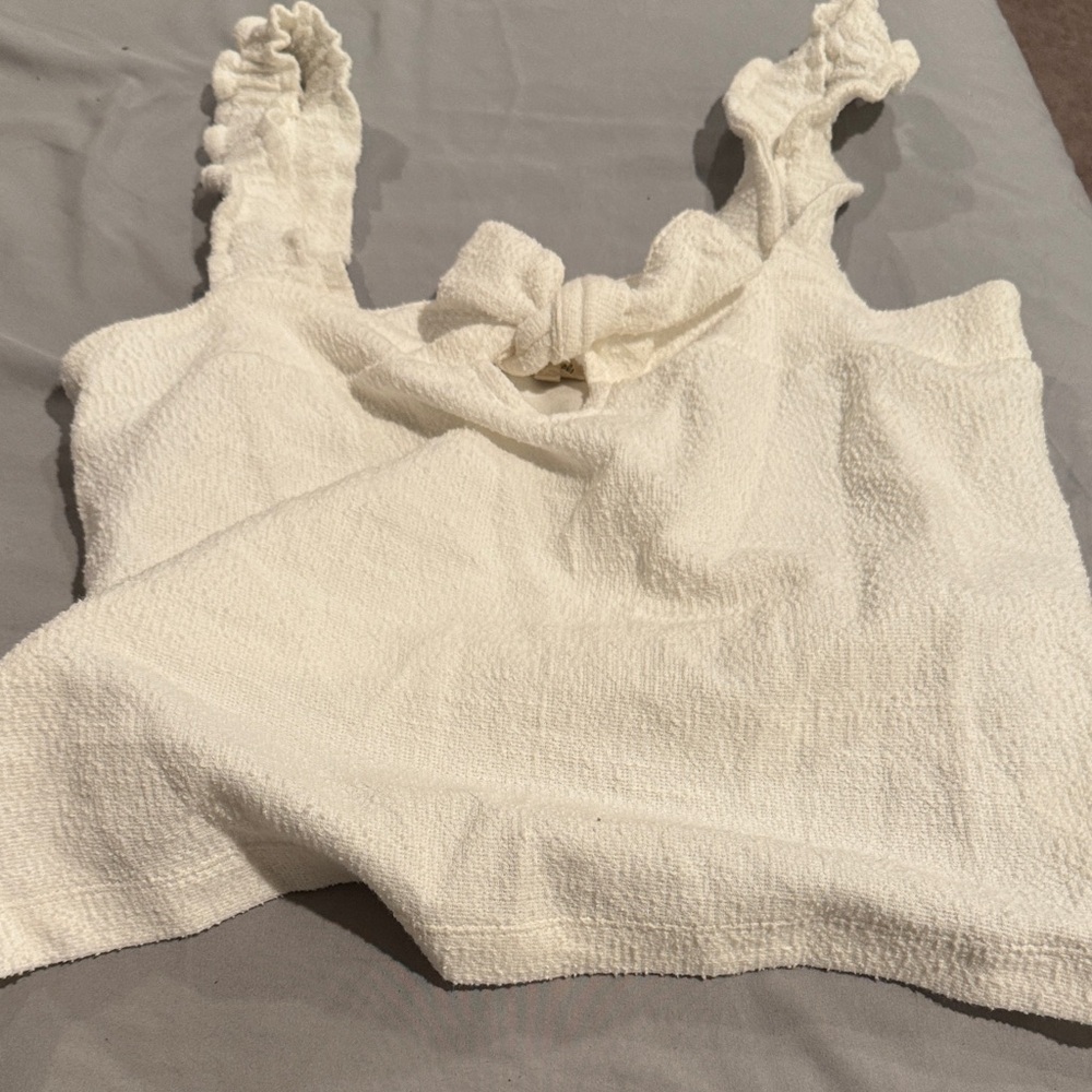 Madewell Cream Textured Tank Top